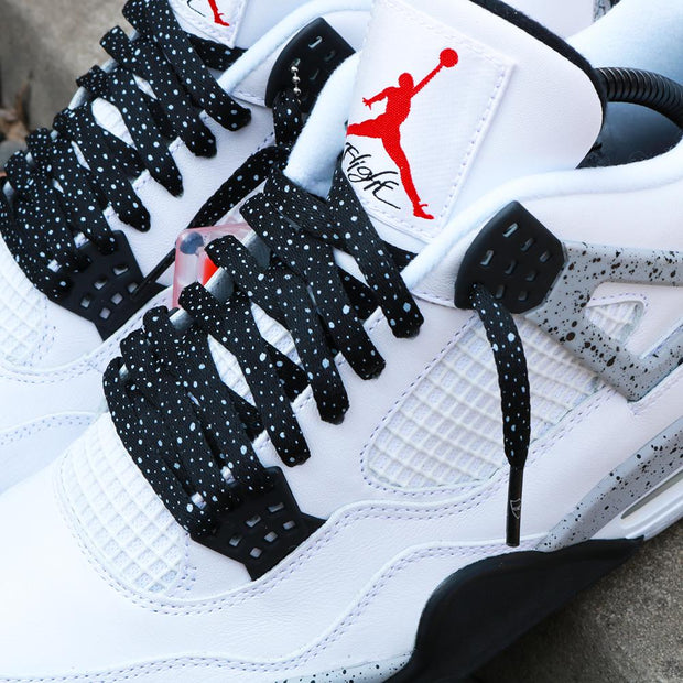 Jordan 4 laces | Jordan shoelaces | Laced Up Laces | Cement print laces | White cement 4